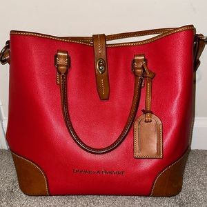 Dooney & Bourke red and brown handbag